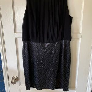 Black sleeveless sequin dress